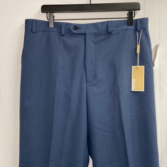 Michael Michael Kors Stretch Flat Front Dress Pants Blue Size 36 x 32 NWT - Picture 3 of 6